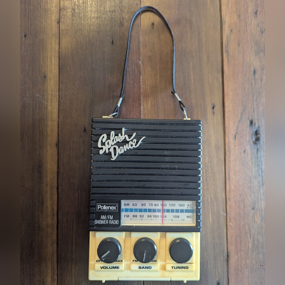 Vintage 1987 Pollenex Splash Dance AM/FM Shower‎ Radio Water Resistant - WORKS